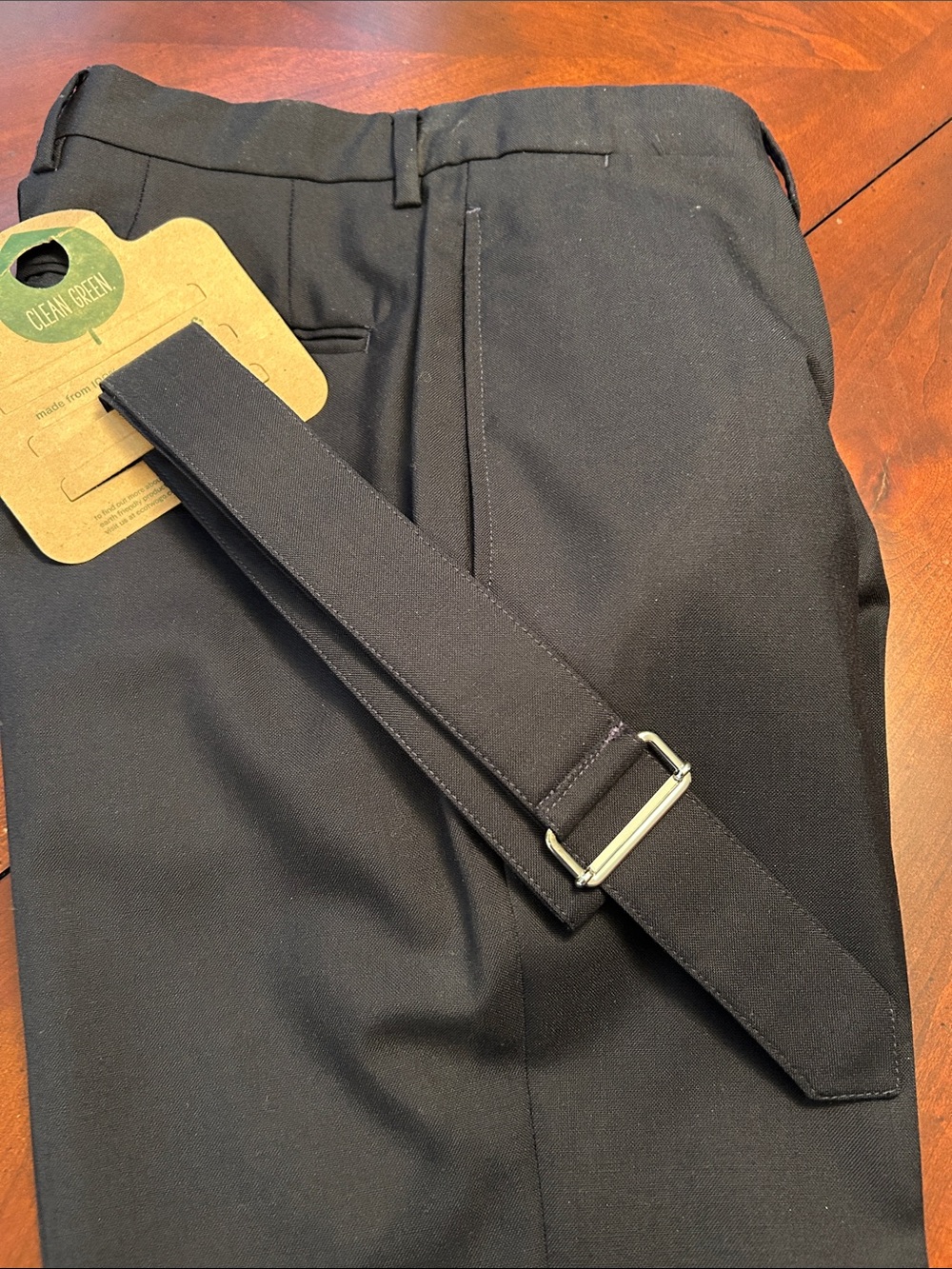 Officine Generale Blue Flat-Front Dress Pants